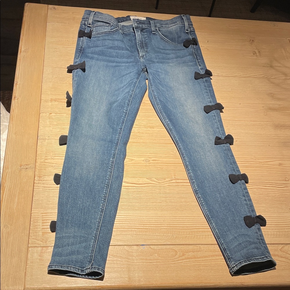 Anthropologie McGuire Newton Skinny Ankle Jean w/ Bow Details